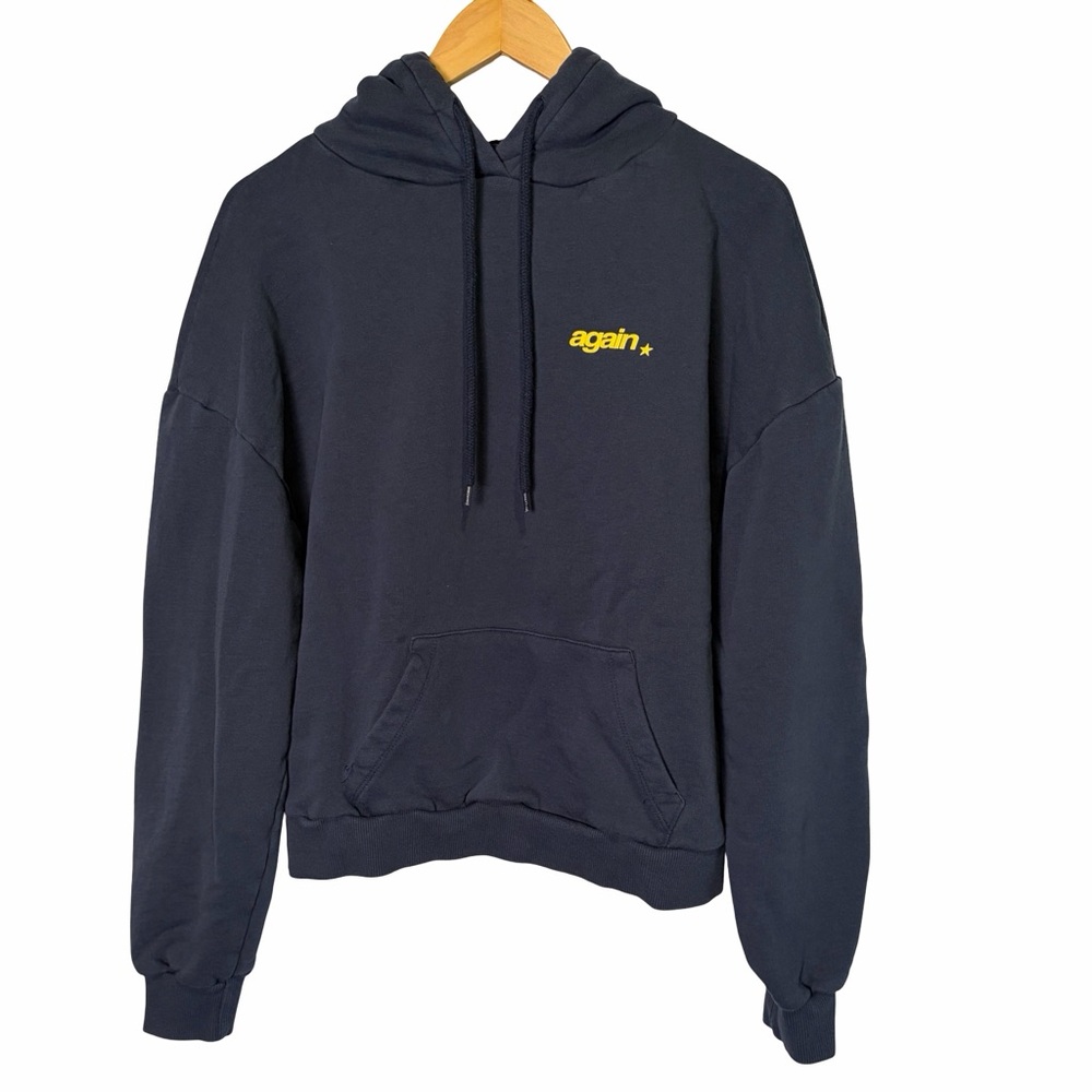 Subdued Again Hoodie in Navy Yellow, Size M NWOT